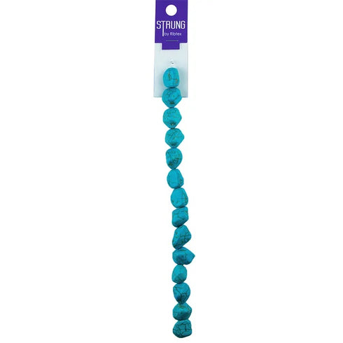 14mm Stone Chunks with Crackle Strung Beads